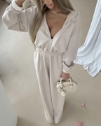 Kombinezon damski kremowy