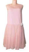 Sukienka tiulowa pudrowy róż Bonprix Body flirt 48/50 (4/5 XL) NOWA