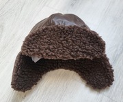 0 - 3 mce MOTHERCARE czapka pilotka skóra sesje zdjęciowe