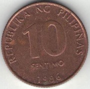 Filipiny 10 sentimo centymów 1996 -  17 mm - nr 1