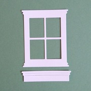 Scrapki Papierowe - Baza OKNO z parapetem białe 2 szt.