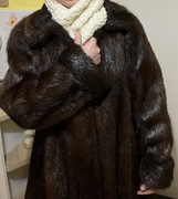 Płaszcz z nutrii, długi, vintage