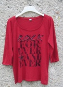 s.Oliver damska bawełniana czerwona bluzka z printem/dżety 42