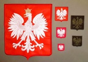 MEGA zestaw patriotyczny, godło i emblematy (naszywki) orzeł Polska