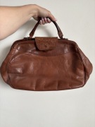 Stara skórzana torba torebka PRL vintage retro