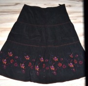 212 ^ m&s spódnica cienki   sztruks  hafty 40/42