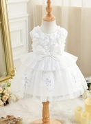 Sukienka dla księżniczki- Biała- Tiul i cekiny - 116 