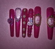 Dlugie xxl paznokcie tipsy press on królik custom