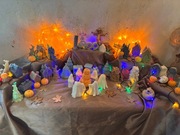 Jedyna taka! Wioska halloween ze świec dekoracji gipsowcy i drewnianych