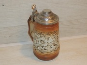 KUFEL KOLEKCJONERSKI CERAMICZNY REIN ZINN - PIĘKNY !!!