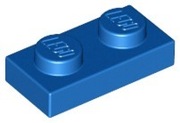 LEGO 3023 Blue, Plate 1x2 płytka 4 SZTUKI