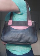 Radley torebka bagietka na ramie skóra naturalna nylon brąz róż okazja