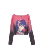 Bluzka z motywem mangi CROPP r. S i M top 2296S-MLC