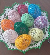 Szydełkowe pisanki na formie akrylowej