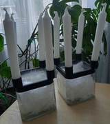 SZKLANE ŚWIECZNIKI NA 4 ŚWIECE ADWENTOWE 2 szt NA ŚWIĘTA BOŻE NARODZENIE