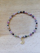 Bransoletka Turmalin Opal Różowy Kamienie Naturalne Boho Prezent Szczęście 