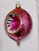 Cytryna różowa 8 cm z reflektorem - bombka kolekcjonerska