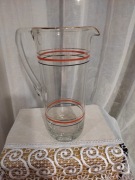 Szklany dzbanek na zimne napoje, okres PRL