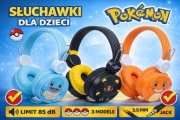 Słuchawki Pokemon dla dzieci 85dB Kids Headphones 3.5mm Jack