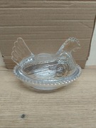 Szklana kura transparentna ozdoba pojemnik na biżuterię słodycze drobiazgi 