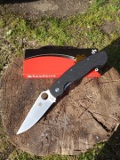Nóż składany Spyderco Military 2 Black G10, Satin kolor czarny białe.