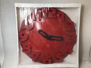 IKEA kwarcowy zegar ścienny o śr. 34 cm bordowy