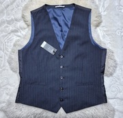 Kamizelka garniturowa XXL Granatowa w paski Nowa Burton Menswear London 