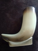 Wazon Róg porcelit Mirostowice vintage szary