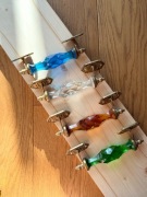 Uchwyt do szafki w stylu wiktoriańskim, ręcznie wykonany z mosiądzu i szkla