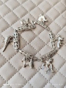 Srebrna bransoletka z zawieszkami - srebro 925 - vintage 