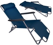 Fotel Leżak ogrodowy LEON granatowy
