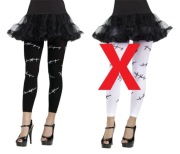 Rajstopy Stitch bez stóp leginsy czarne biały wzór