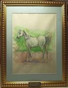 Wojciech Kossak (1856-1942) Akwarela -Koń arabski Marocco