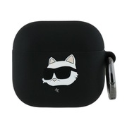 Karl Lagerfeld Silicone Choupette Head 3D - Etui AirPods 4 (czarny).