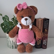 Miś na szydełku maskotka pluszak zabawka dla dziecka handmade 