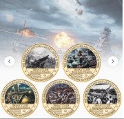 Kolekcjonerski zestaw numizmatów upamiętniających bitwę o Guadalcanal (1)