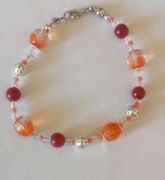 Bransoletka kamienie naturalne, elemesty srebrne