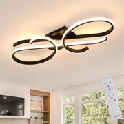 Lampa Sufitowa LED Czarna 29W Pilot Ściemnianie Nowoczesna 