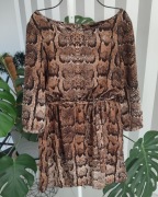 Krótka sukienka w wężowy wzór H&M 40 L animal print skóra węża snake