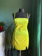 AsYou mini sukienka limonkowa kryształki EU 38 nowa z metką