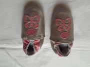 Paputki Botki Niemowlęce Kapcie Skórzane Wsuwane