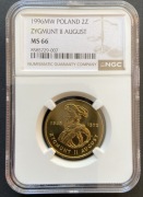 2 ZŁ ZYGMUNT II AUGUST 1996 NGC MS66