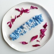 Podwiązka ślubna niebieska zdobiona lux jakość