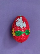 Nowe Hand Made jajko Wielkanocne, pisanka czerwona kod1022