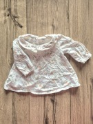 Fred&Flo bluzeczka kołnierzyk kwiaty króliczek falbanka biała 62