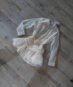 Viralowa sukienka choker różą pasek falbanki 