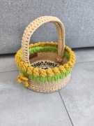 Koszyk wielkanocny wykonany ręcznie z odpinanym uchwytem 