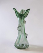 Wazon szklany jak sękacz z oplotem nieduży flakon PRL Vintage