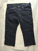 Czarne jeansy straight fit prosta nogawka efekt sprania Regular H&M 32/34 L