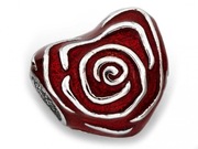 Zawieszka srebrna 925 serce z czerwoną emalią do bransoletki charms